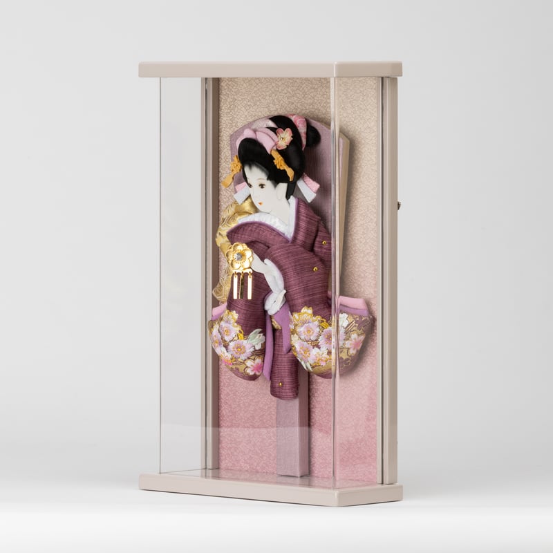 美月 アクリル壁掛 羽子板飾り（グレージュ額） | 桂雛／小佐畑人形店