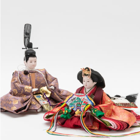 京十一番親王収納飾「牡丹唐草文錦：薄紫」