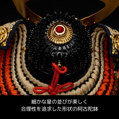 別所実正作 阿古陀形 二十四間総星兜 京唐紙二曲屏風飾り