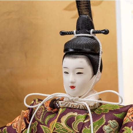 京十一番親王飾り「正絹：牡丹唐草文錦」