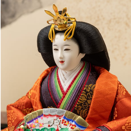 京十番親王飾「黄櫨染：桐竹鳳凰麒麟文錦」