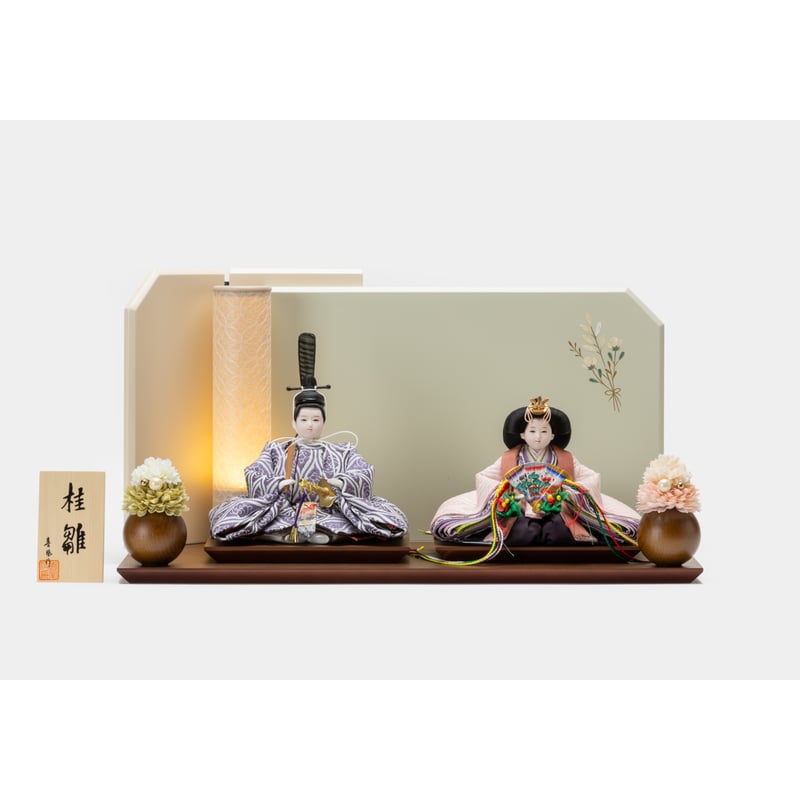 京十一番親王飾り「雲立涌文錦（紫色）」 | 桂雛／小佐畑人形店