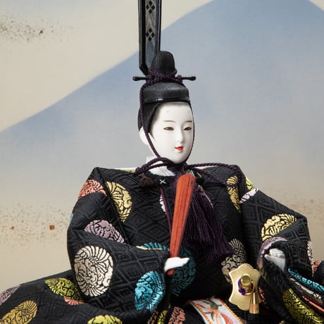 京十番親王飾「菱地向鳳凰の丸文錦」