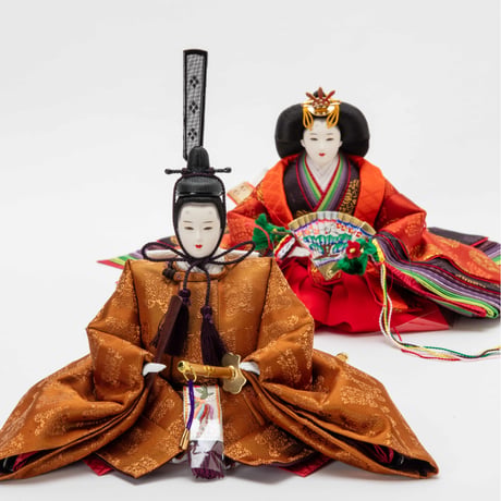 京十番親王飾「黄櫨染：桐竹鳳凰麒麟文錦」