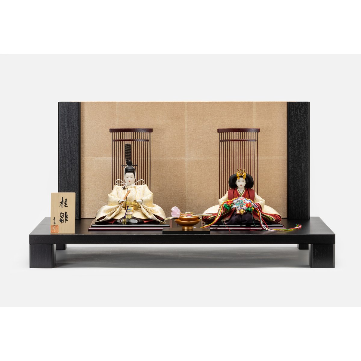 京十一番親王飾「龍村裂：菊もみ（金）」 | 桂雛／小佐畑人形店