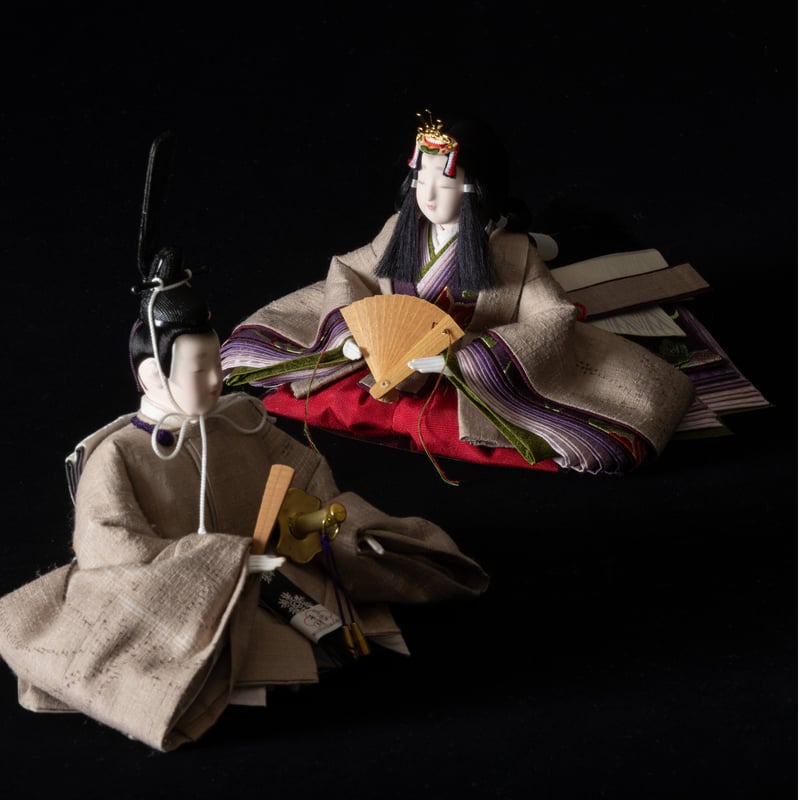 本場結城紬：嵯峨菊 茶鼠色（ちゃねずいろ）small | 桂雛／小佐畑人形店