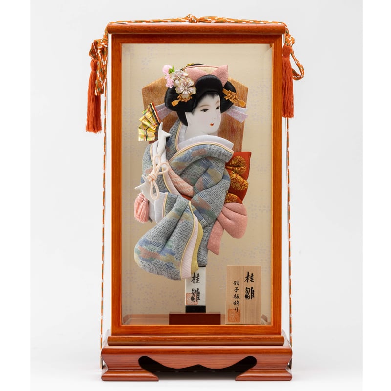 10号 ぼたん 本場結城紬 霞文：桜華桜の雲ケース飾り | 桂雛／小佐畑人形店