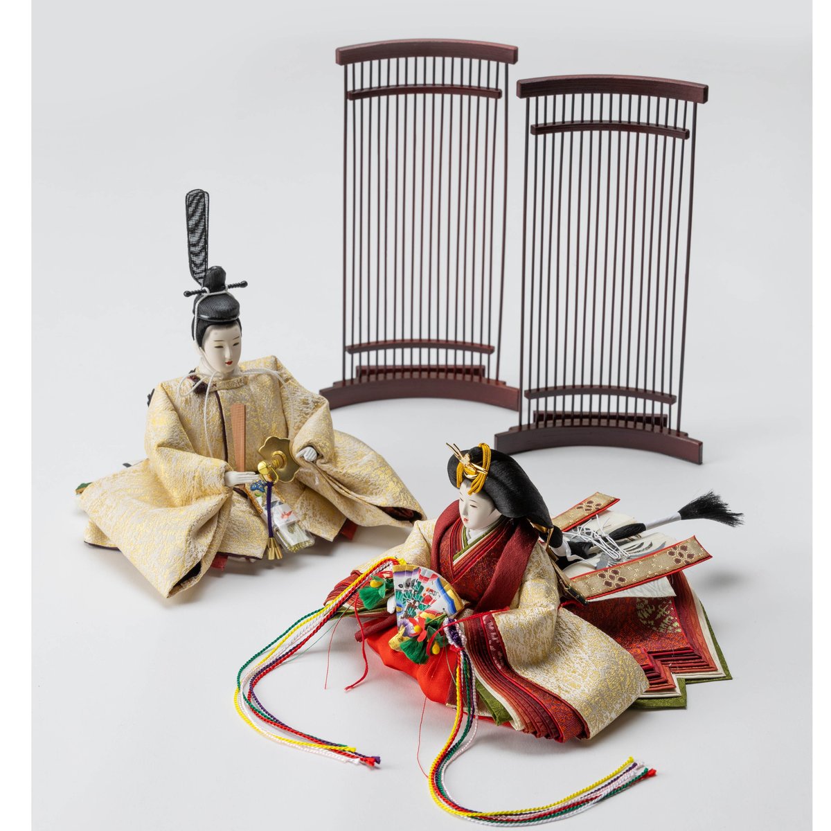 京十一番親王飾「龍村裂：菊もみ（金）」 | 桂雛／小佐畑人形店