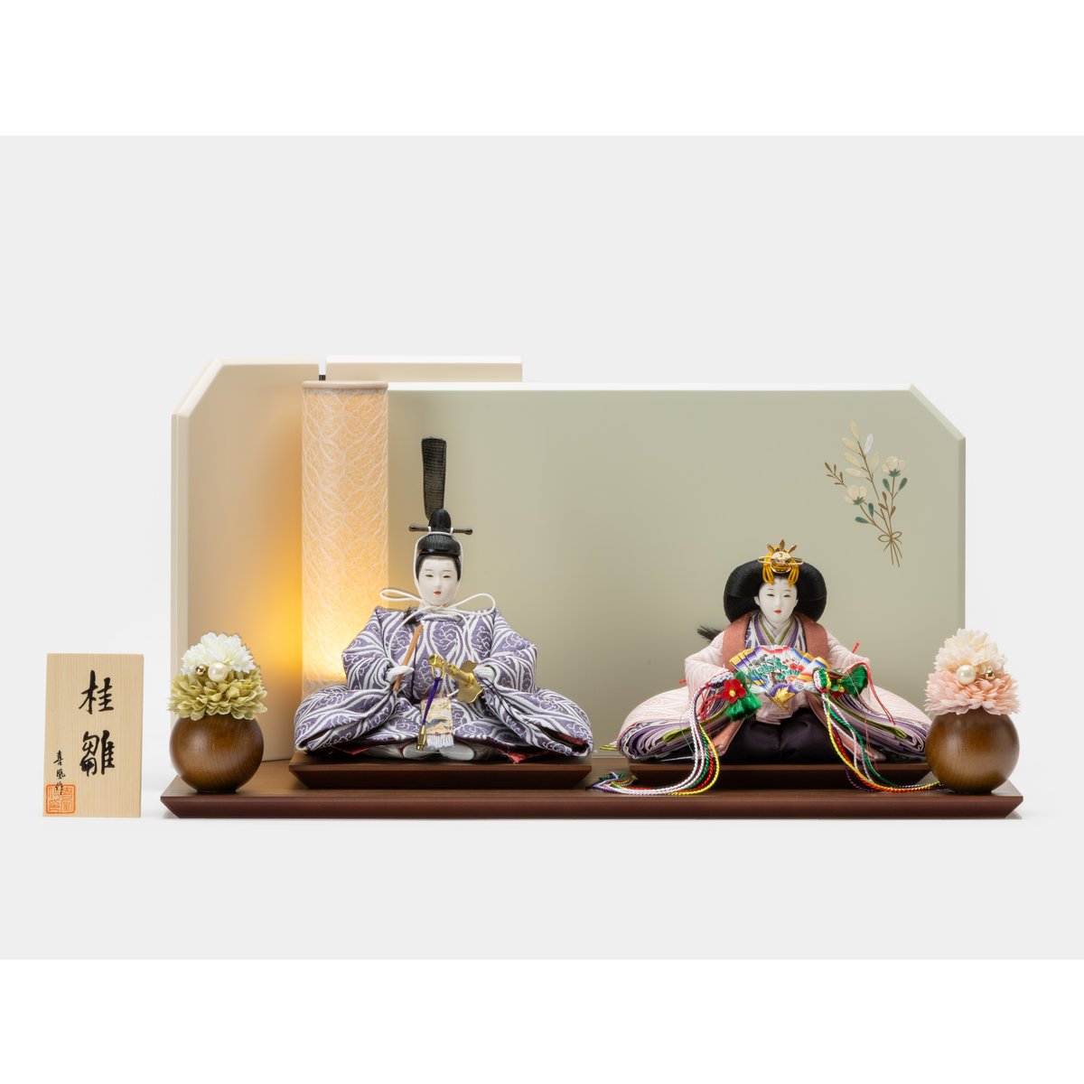 京十一番親王飾り「雲立涌文錦（紫色）」 | 桂雛／小佐畑人形店
