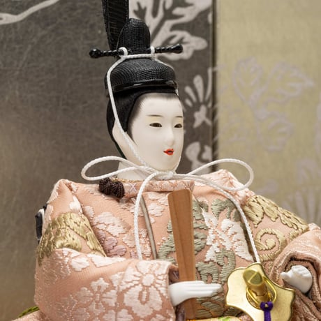 京十一番親王飾り「唐織袋帯：浮線綾文錦」