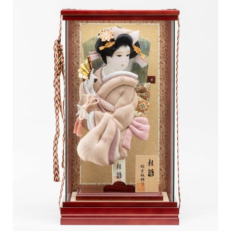 10号　ぼたん　本場結城紬  SEKKA(薄桜色)：パノラマケース飾り