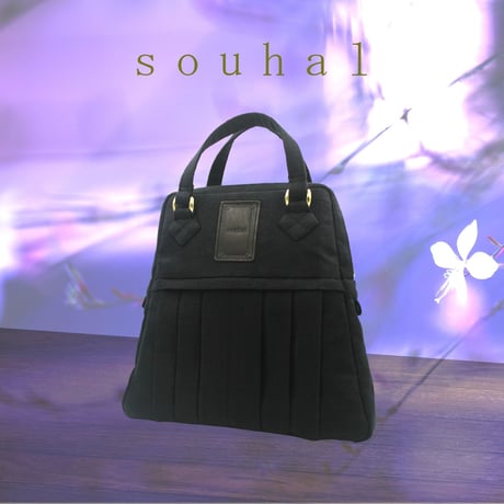 ベルギーリネン2wayショルダーバッグ｜ブラック(B95B)｜日本製【オブジェbag】簡易ラッピングでお届け