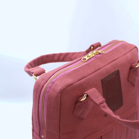 ベルギーリネン2wayショルダーバッグ｜ピンク(H96B)｜日本製【オブジェbag】簡易ラッピングでお届け