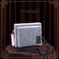 Wスクエアショルダーバック／ラメツイードニット・ブラック／品番：BH71B【お取り寄せ・要DM】
