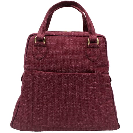 souhalアイコンbag｜ソフトプリーツ2wayバッグ｜ラメブッチャー・ワイン(C66B)