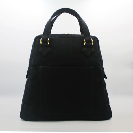 ベルギーリネン2wayショルダーバッグ｜ブラック(B95B)｜日本製【オブジェbag】簡易ラッピングでお届け