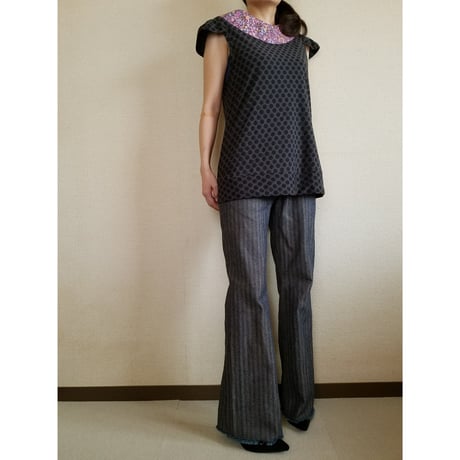 「Your own color Bottoms」ヘリンボーンストライプデニム　(D37N)　【送料・代引き手数料無料】
