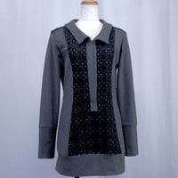 シルバーラメスキッパーブラウス【make  me・シリーズ】(グレーシルバー)(J44)