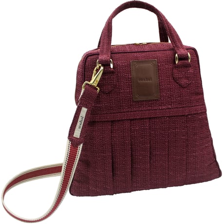 souhalアイコンbag｜ソフトプリーツ2wayバッグ｜ラメブッチャー・ワイン(C66B)
