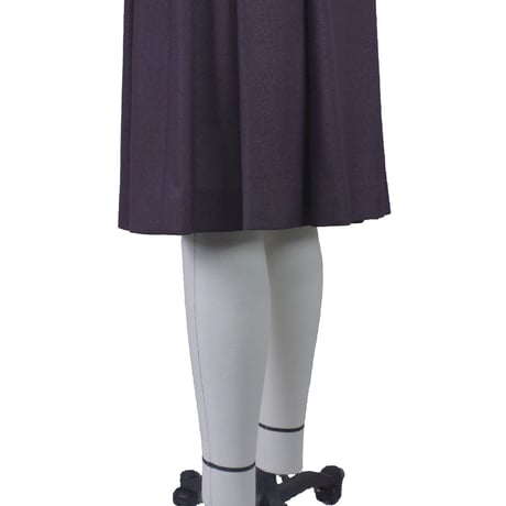 ラメ紫ローウエスト ソフトプリーツスカート　(ラメ紫)(F34N)　【送料・代引き手数料無料】