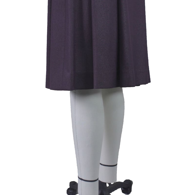 93500円未使用美品ラメ入り紫色プリーツスカート ラメ紫ローウエスト ソフトプリーツスカート (ラメ紫)(F34N) 【送料