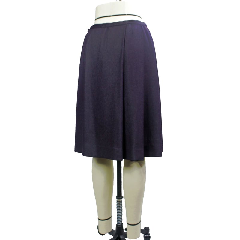 紫ラメのロングスカート ラメ紫ローウエスト ソフトプリーツスカート (ラメ紫)(F34N) 【送料