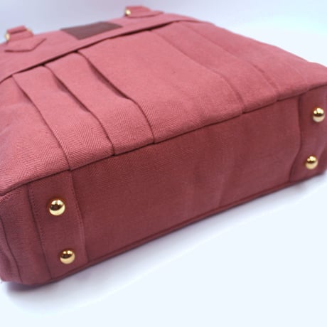 ベルギーリネン2wayショルダーバッグ｜ピンク(H96B)｜日本製【オブジェbag】簡易ラッピングでお届け