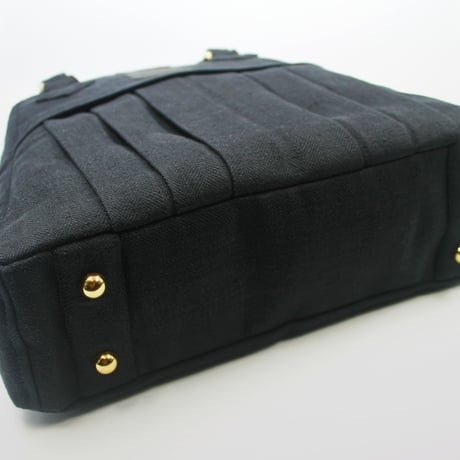 ベルギーリネン2wayショルダーバッグ｜ブラック(B95B)｜日本製【オブジェbag】簡易ラッピングでお届け