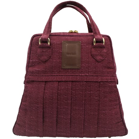 souhalアイコンbag｜ソフトプリーツ2wayバッグ｜ラメブッチャー・ワイン(C66B)