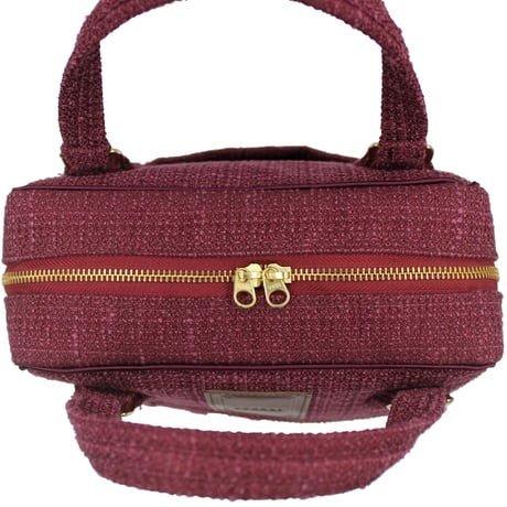 souhalアイコンbag｜ソフトプリーツ2wayバッグ｜ラメブッチャー・ワイン(C66B)