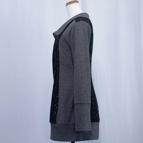 シルバーラメスキッパーブラウス【make  me・シリーズ】(グレーシルバー)(J44)