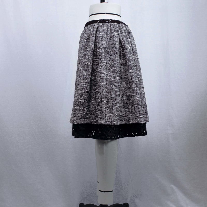 大人のための可愛いローウエストギャザースカート (グレー) J41