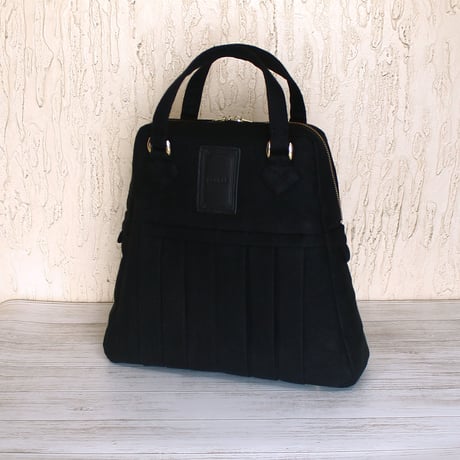 ベルギーリネン2wayショルダーバッグ｜ブラック(B95B)｜日本製【オブジェbag】簡易ラッピングでお届け