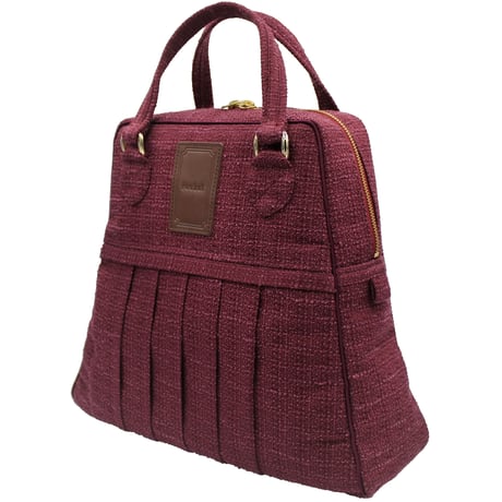 souhalアイコンbag｜ソフトプリーツ2wayバッグ｜ラメブッチャー・ワイン(C66B)