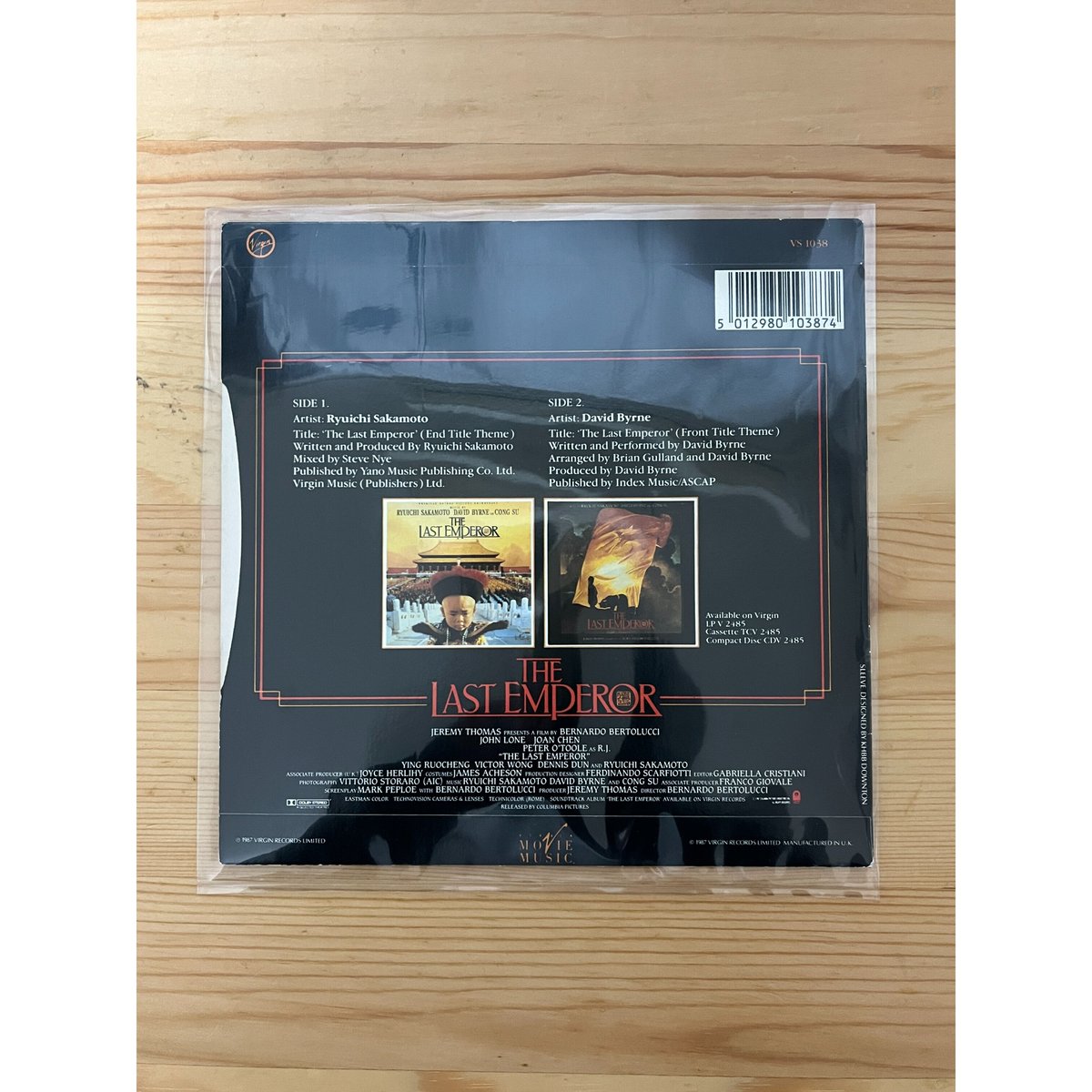 坂本龍一/デヴィッド・バーン ラストエンペラー(UK盤7インチ) virgin 坂本龍一/デヴィッド・バーン ラストエンペラー(UK盤7インチ) virgin
