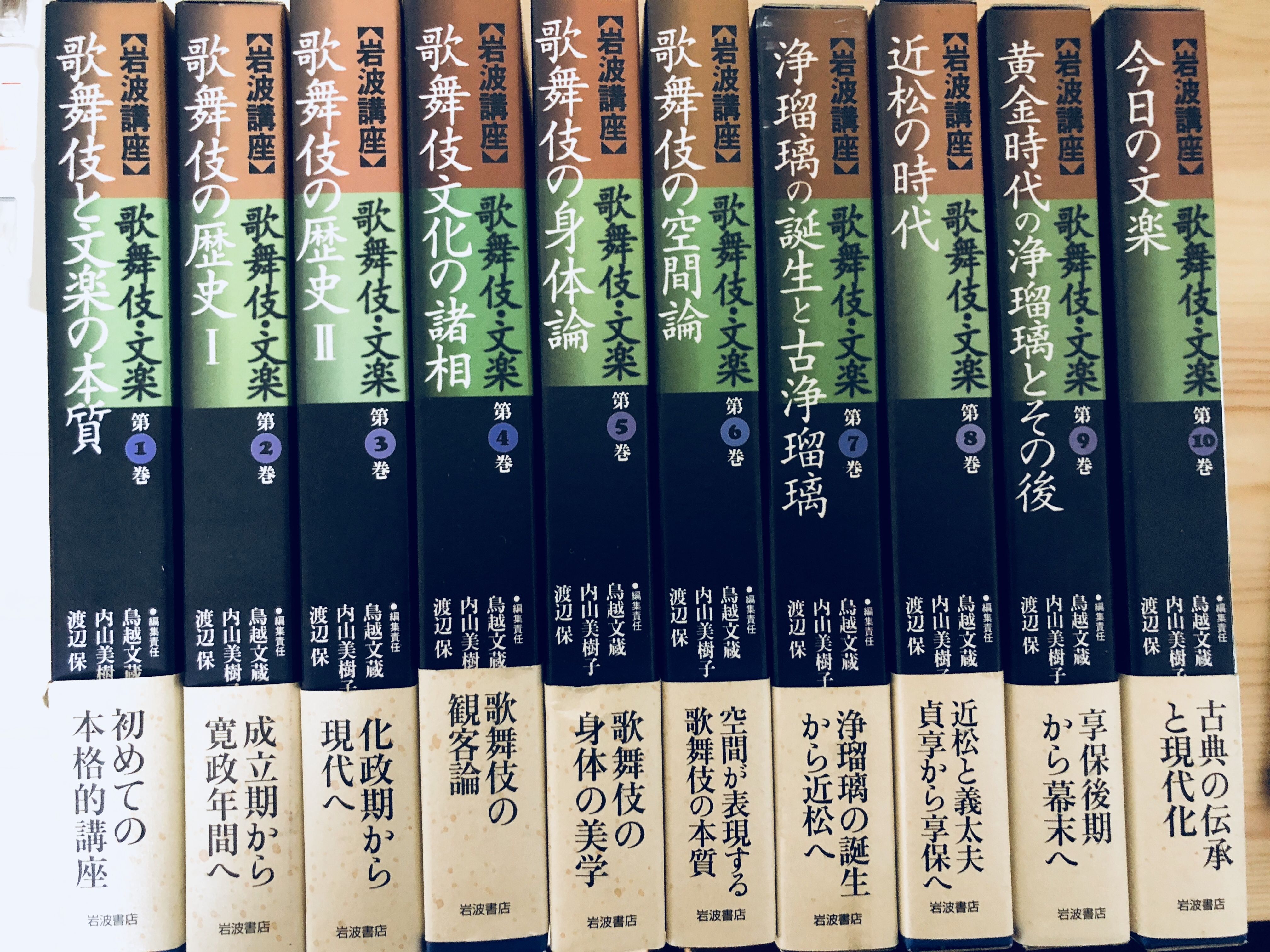 岩波講座　歌舞伎・文楽　全10巻　初版　鳥越文蔵　内山美樹子　渡辺保編集 original