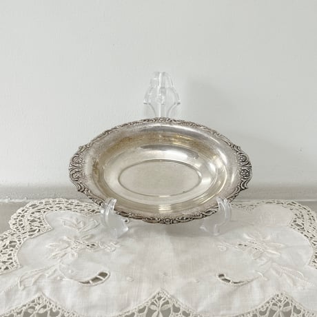 antique silver oval plate