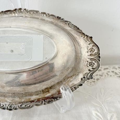 antique silver oval plate