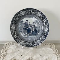 antique gien blue transferware plate
