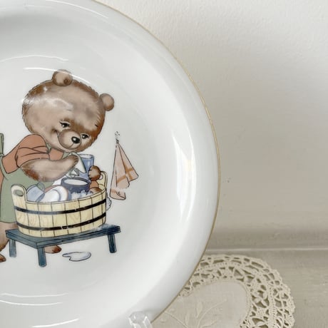 vintage teddy bear plate