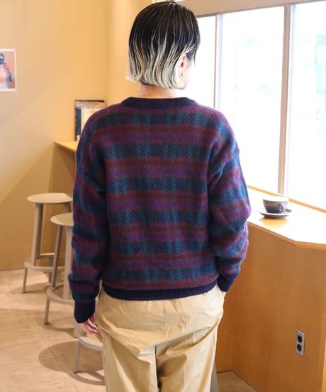 【USED】 90s Greenwich / ボーダー柄クルーネックニット (ユニセックス)