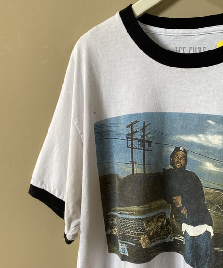 【USED】 ICE CUBE フォトプリント リンガーTシャツ (ユニセックス)