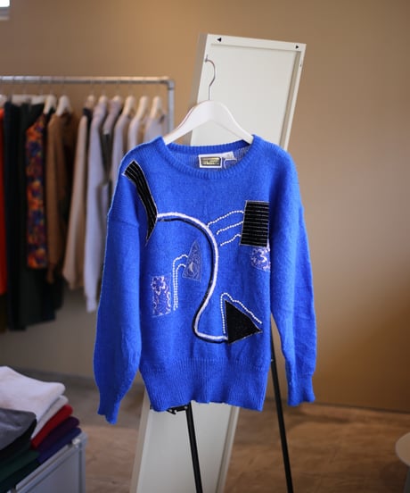 【USED】crew neck Bijou knit (レディース)