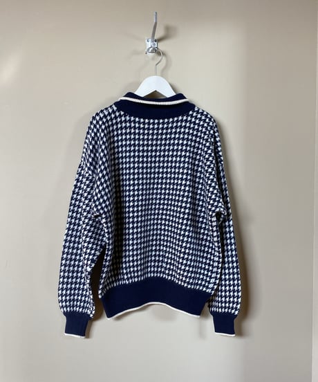 【USED】 千鳥格子プルオーバーニット (ユニセックス)
