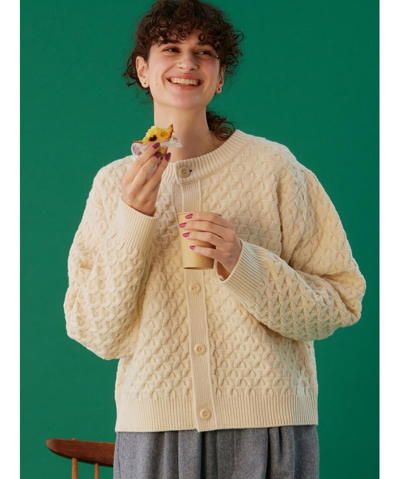 LE GLAZIK/ル グラジック クルーネックカーディガン CREW NECK