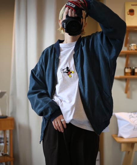 【USED】80s STOCKOPTIONS (ストックオプション) 無地シルクジャケット (ユニセックス)