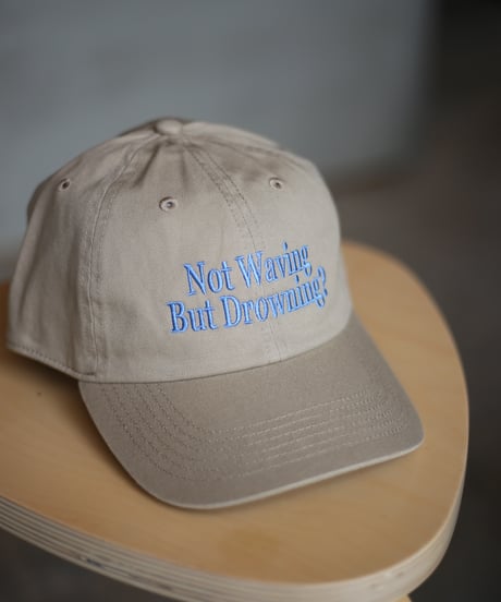 再再入荷 !! 【REALTEMPO ORIGINAL】 コットンウォッシュドキャップ "Not Waving But Drowning?" (ユニセックス)