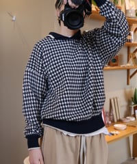 【USED】 千鳥格子プルオーバーニット (ユニセックス)