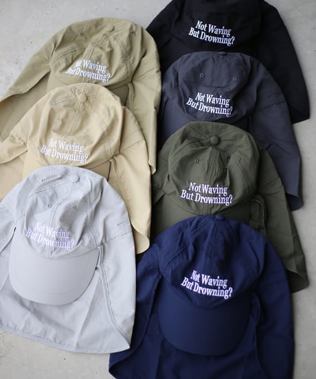 【REALTEMPO ORIGINAL】 Sunshade cap "Not Waving But Drowning?" (unisex)