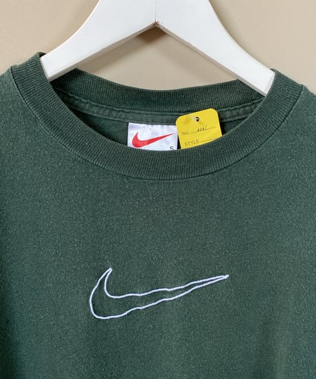 【USED】  USA製 90’s NIKE / スウッシュ刺繍ロゴ Tシャツ (ユニセックス)